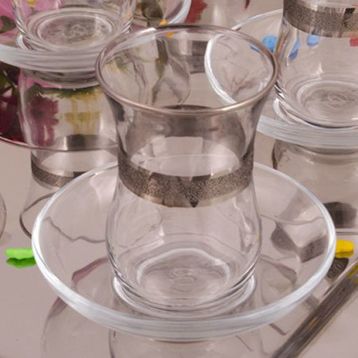 Paşabahçe 42021 Krikle Platin 6'lı Çay Bardağı