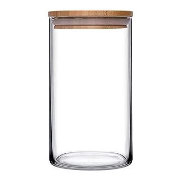 Paşabahçe 43463 Bamboo 1.48 L Ahşap Kapaklı Cam Kavanoz