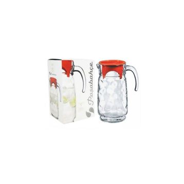 Paşabahçe 43794 Rings Kapaklı Cam Sürahi Kırmızı 1850cc