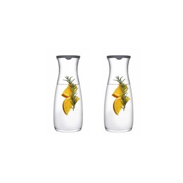 Paşabahçe 43813 Amphora Sürahi 2'li Cam Karaf Başucu Sürahisi 1180 cc Gri Meşrubat Şişesi