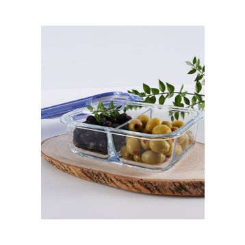 Paşabahçe 530286G Mavi 2 Adet Bölmeli Cam Saklama Kabı