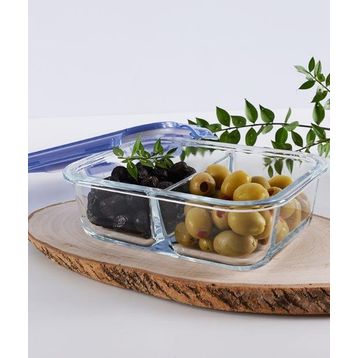 Paşabahçe 530286G Mavi 2 Adet Bölmeli Cam Saklama Kabı