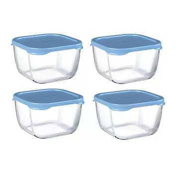 Paşabahçe 53223 Snowbox 4'lü 275 CC Mavi Saklama Kabı