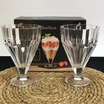 Paşabahçe 68136 2'li Pleats Crystalline Dondurmalık Sunumluk