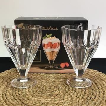 Paşabahçe 68136 2'li Pleats Crystalline Dondurmalık Sunumluk