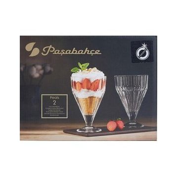 Paşabahçe 68136 2'li Pleats Crystalline Dondurmalık Sunumluk