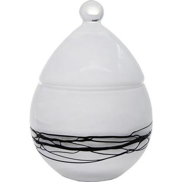 Paşabahçe 90278 El İmalatı Kristal Beyaz Dekorlu Şekerlik