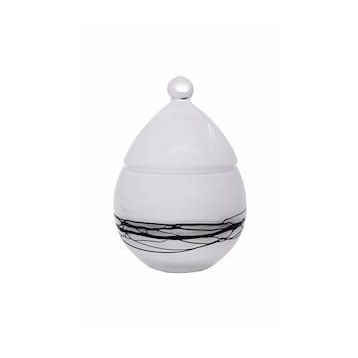 Paşabahçe 90278 El İmalatı Kristal Beyaz Dekorlu Şekerlik
