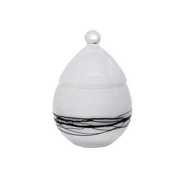 Paşabahçe 90278 El İmalatı Kristal Beyaz Dekorlu Şekerlik