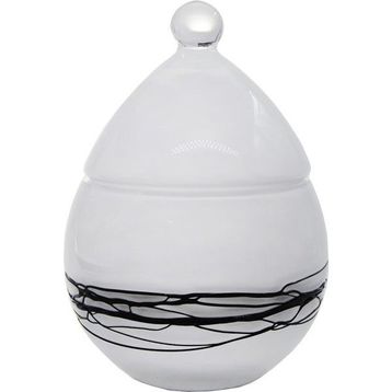 Paşabahçe 90278 El İmalatı Kristal Beyaz Dekorlu Şekerlik