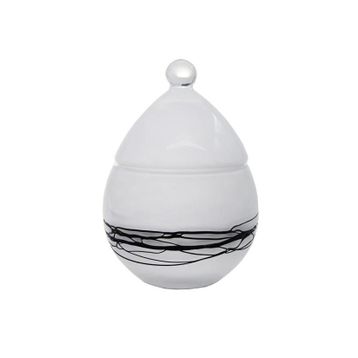 Paşabahçe 90278 El İmalatı Kristal Beyaz Dekorlu Şekerlik