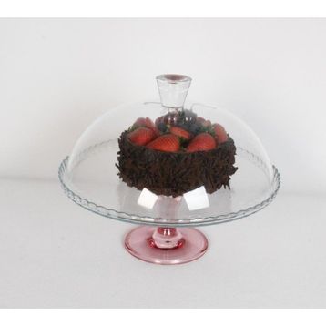 Paşabahçe 95200 Pembe 32 cm Ayaklı Servis Tabağı
