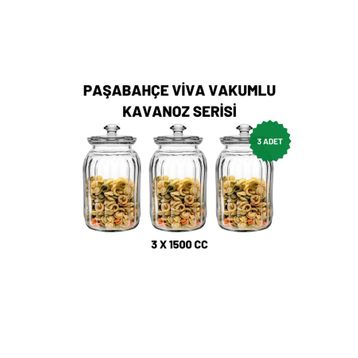 Paşabahçe 96394 3'lü 1500 CC Viva Cam Kavanoz