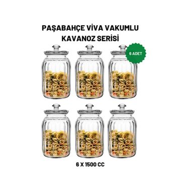 Paşabahçe 96394 6'lı Viva Vakumlu Cam Kavanoz Seti