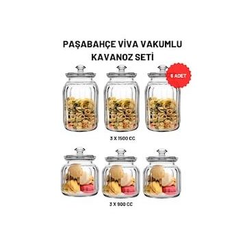 Paşabahçe 96394 6'lı Viva Vakumlu Cam Kavanoz Seti
