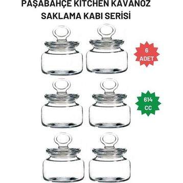 Paşabahçe 98863 Kitchen 614 cc 4 Adet Cam Kapaklı Contalı Kavanoz