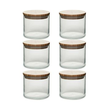 Paşabahçe Bamboo Ahşap 6lı 700 cc Silikon Kapaklı Kavanoz