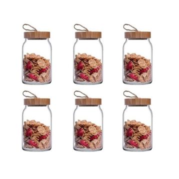 Paşabahçe Bambu 6lı 860 cc Kapaklı Kavanoz