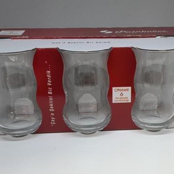 Paşabahçe Çiftebelli Damla Logo 6 Flexo 125 cc Çay Bardağı