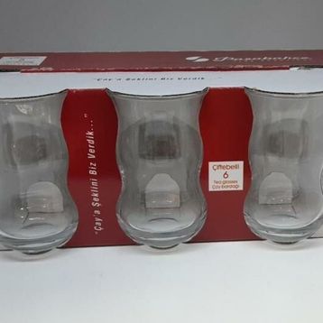 Paşabahçe Çiftebelli Damla Logo 6 Flexo 125 cc Çay Bardağı
