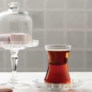 Paşabahçe Dantel 12'li Cam Çay Bardağı Seti