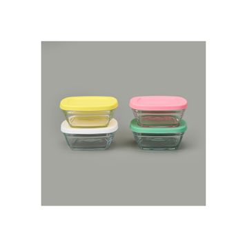 Paşabahçe Glass 4 You 310 ml Renkli 4'lü Kapaklı Cam Saklama Kabı
