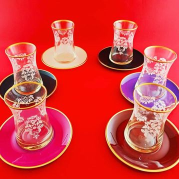 Paşabahçe Heybeli 6'lı Çay Takımı