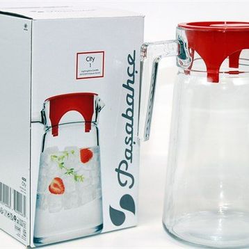 Paşabahçe P43038-1100248 City Sürahi Kırmızı Kapaklı
