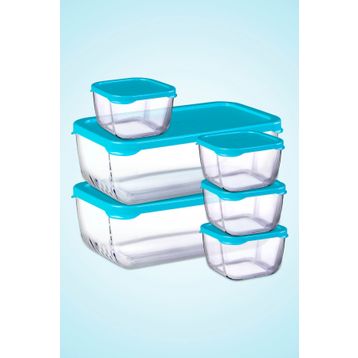 Paşabahçe Snowbox Mavi 6 Parça Saklama Kabı Takımı