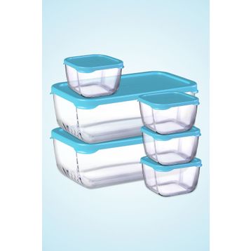 Paşabahçe Snowbox Mavi 6 Parça Saklama Kabı Takımı
