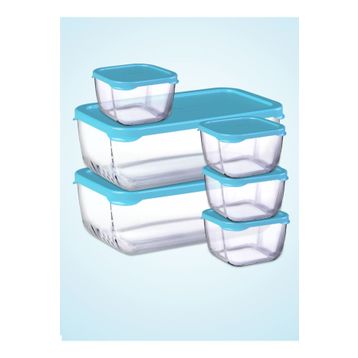 Paşabahçe Snowbox Mavi 6 Parça Saklama Kabı Takımı