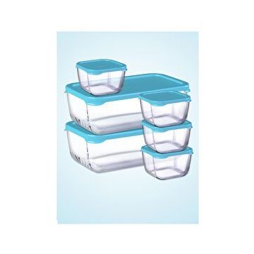 Paşabahçe Snowbox Mavi 6 Parça Saklama Kabı Takımı