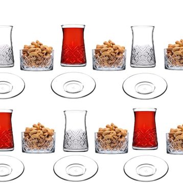 Paşabahçe Timeless Heybeli Model 18 Parça Çay Seti