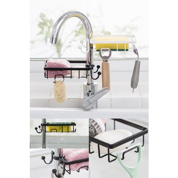 Paslanmaz Çelik Mutfak Banyo Musluğuna Sabitlenebilir Sabunluk