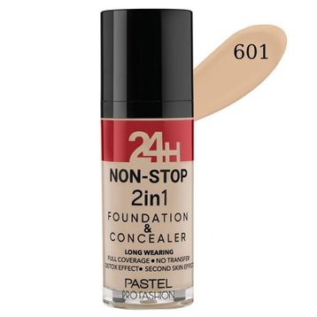 Pastel 24H Non-Stop 2 in 1 601 Cool Fondöten ve Kapatıcı