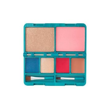 Pastel Blue Velvet Jetset Mini Makyaj Seti