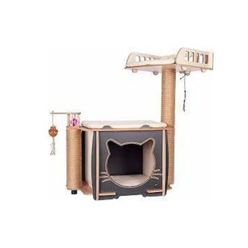Pati Homes Xl Happy Yataklı Kedi Evi Gri Kedi Tırmalaması