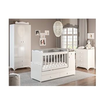 Patiko SAHRA-970 2 Kapılı Beyaz Bebek Odası Takımı