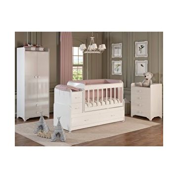 Patiko SW 703A Büyüyebilen Beyaz Bebek Odası Takımı