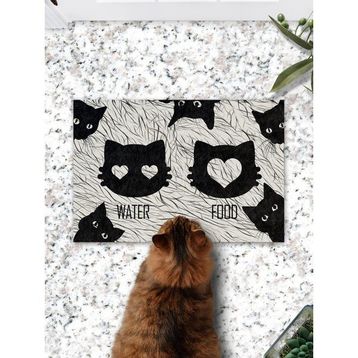 PatiPeti Black Cats Kedi Köpek Eğitim Mama Paspası ve Beslenme Altlığı