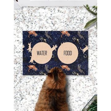 PatiPeti Uzaylı Kediler Kedi Köpek Eğitim Mama Paspası ve Beslenme Altlığı