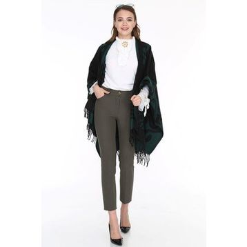 Patiska 1163357 Yeşil Kadın Panço