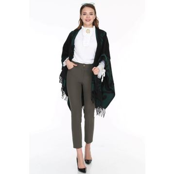 Patiska 1163357 Yeşil Kadın Panço
