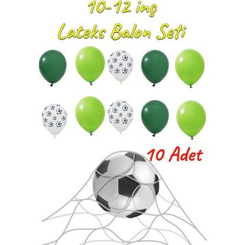 Patladı Gitti 10-12 inç Futbol Topu Açık ve Koyu Yeşil 10 Adet Balon