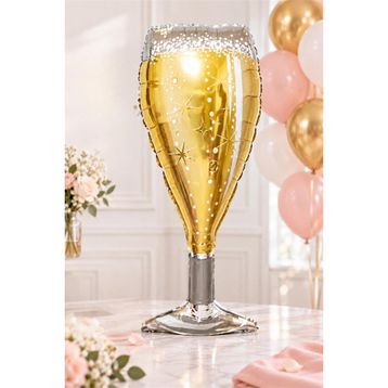 Patladı Gitti 100x45 cm Gold Şampanya Bardağı Bride To Be Bekarlığa Veda Partisi Büyük Boy Folyo Balon