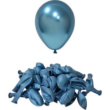 Patladı Gitti 12 inç Krom Mavi 10 Adet Balon