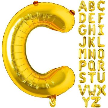 Patladı Gitti 16 inç 36 cm C Harf Gold Folyo Balon