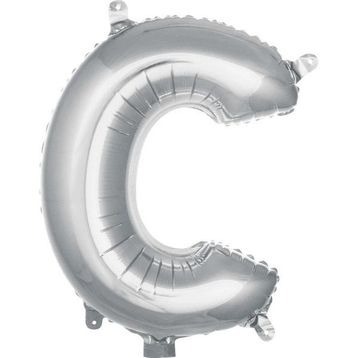 Patladı Gitti 16 inç 36 cm C Harf Gümüş Folyo Balon