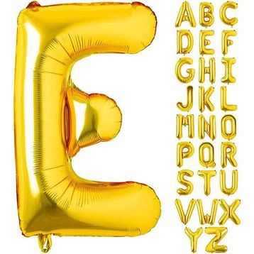 Patladı Gitti 16 inç 36 cm E Harf Gold Folyo Balon