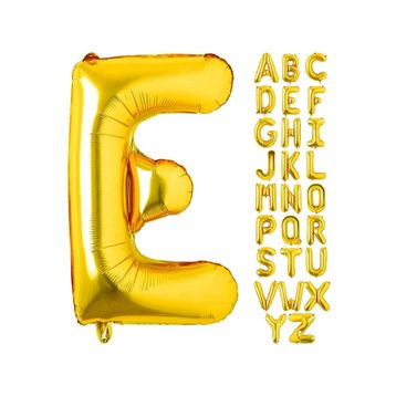 Patladı Gitti 16 inç 36 cm E Harf Gold Folyo Balon